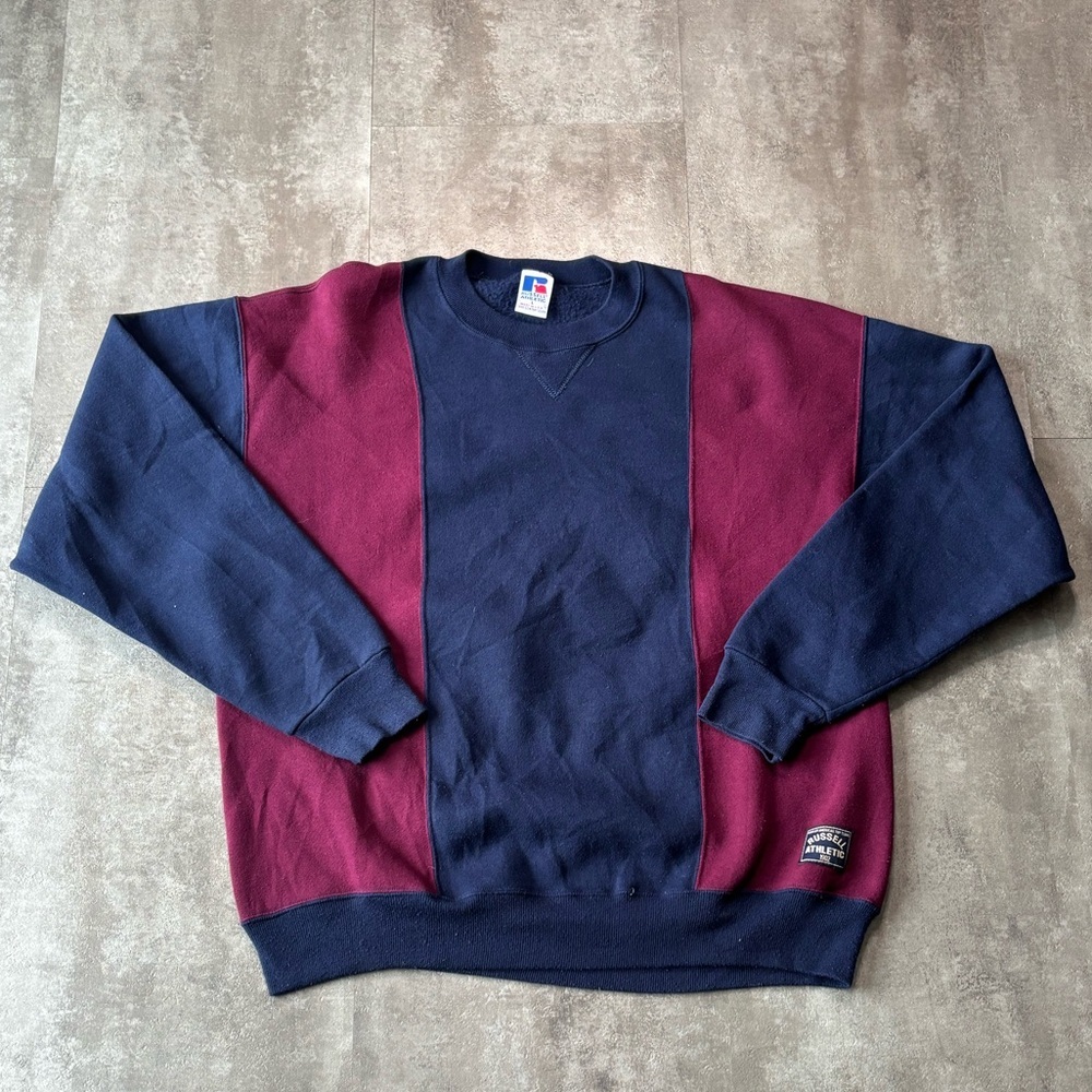 Vintage Russell Athletics Color Block Sweater Mens Large
